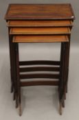 An Edwardian quartetto nest of mahogany tables. 56 cm wide.