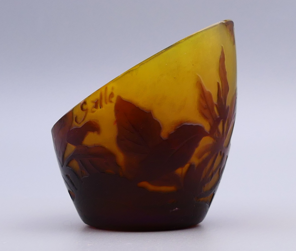 A small Galle style glass vase. 7 cm high. - Image 3 of 9