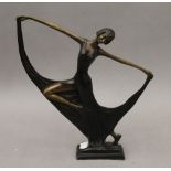 An Art Deco style bronze figurine. 28.5 cm high.