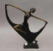 An Art Deco style bronze figurine. 28.5 cm high.