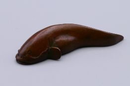 A bronze model of a catfish. 5.5 cm long.