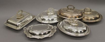 A quantity of plated entree dishes