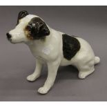 A Winstanley pottery model of a Jack Russell terrier. 27 cm high.