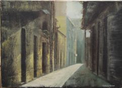 M S RODRIGUEZ, European Street Scene, oil on canvas, signed and dated 2007. 46 x 33 cm.