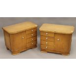 A pair of Art Deco style bedside cupboards. Each 64 cm wide.