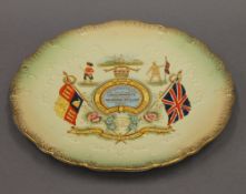 A Victorian Boar War Commemorative plate. 24 cm diameter.