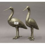 A pair of plated storks. 26.5 cm high.