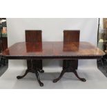 A 19th century style dining table, with two additional leaves. 278 cm long extended.
