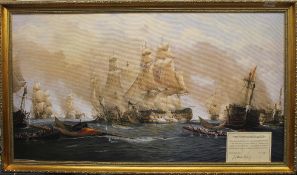 After WILLIAM H BISHOP, limited edition canvas print, Battle of Trafalgar,