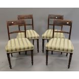 A set of four 19th century mahogany dining chairs. 48 cm wide.