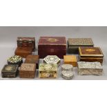 A collection of various Victorian and later boxes, etc.