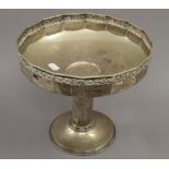 An 800 silver tazza. 24 cm high. 25.2 troy ounces.