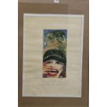 20TH CENTURY, watercolour, Eye Catching Girl in an Attractive Landscape, indistinctly signed,