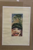 20TH CENTURY, watercolour, Eye Catching Girl in an Attractive Landscape, indistinctly signed,