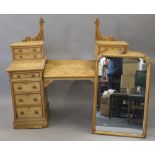 A Victorian ash dressing table. 150 cm wide.