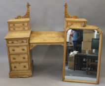 A Victorian ash dressing table. 150 cm wide.