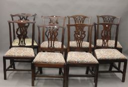 A Harlequin set of eight 19th century mahogany dining chairs.