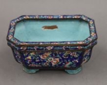 A Chinese enamel planter. 15 cm wide.