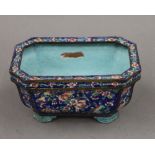 A Chinese enamel planter. 15 cm wide.