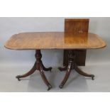 A modern mahogany pedestal dining table. 197 cm long.
