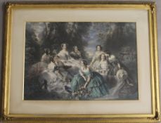 After F WINTERHALTER, Princess Eugenie and Her Ladies in Waiting, print, framed and glazed.