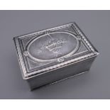 A French silver rectangular snuff box. 5 cm wide.