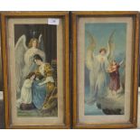 A pair of Victorian prints of Angels, each framed and glazed. 15 x 34.5 cm.