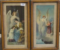 A pair of Victorian prints of Angels, each framed and glazed. 15 x 34.5 cm.