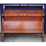 A mahogany double bed. 136.5 cm wide.