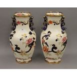 A pair of Masons Ironstone Mandalay pattern vases. 41 cm high.