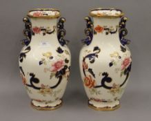 A pair of Masons Ironstone Mandalay pattern vases. 41 cm high.