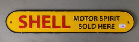 A cast iron 'Shell' sign. 49 cm wide.