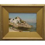 H OLIVER, Greek Island Scene, oil on board, signed, framed. 23.5 x 16 cm.