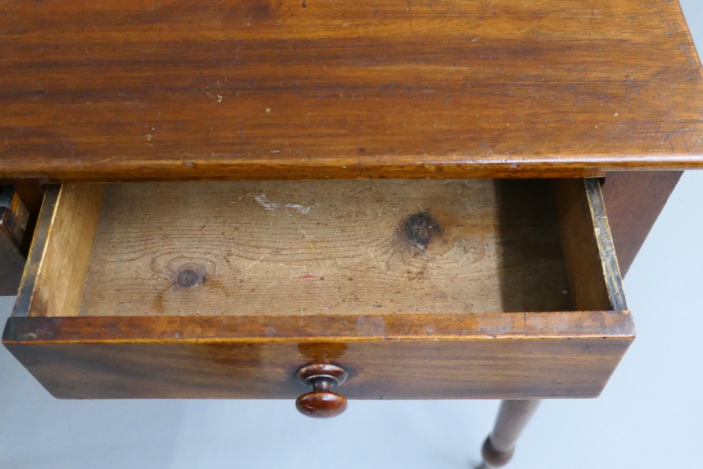 A Victorian mahogany two drawer side table. 86 cm wide, 47.5 cm deep, 76.5 cm high. - Image 3 of 5