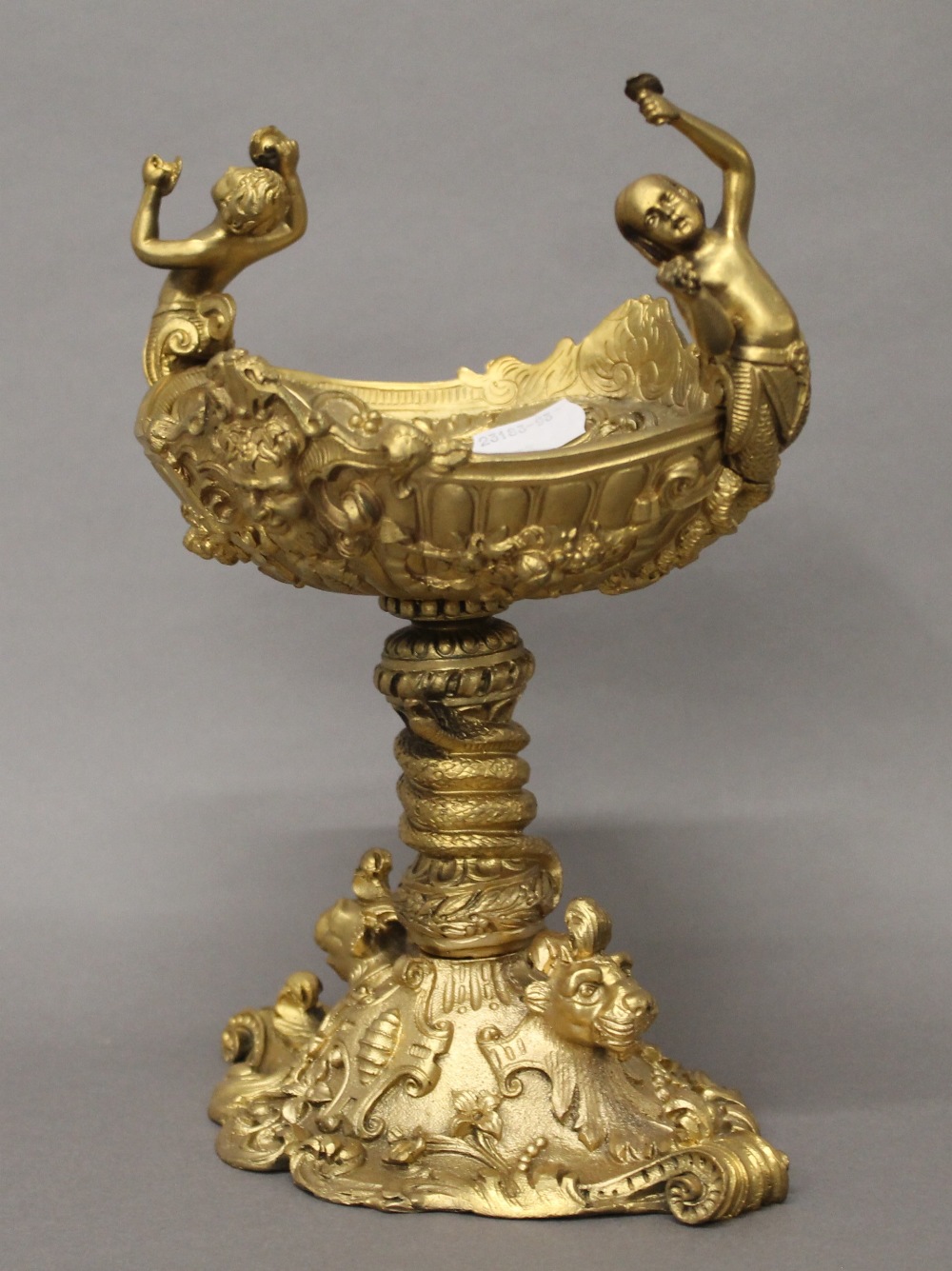 A gilt bronze tazza. 23 cm high. - Image 2 of 5