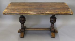 An oak refectory table. 152 cm long.