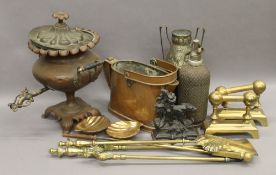 A quantity of various metalware