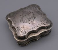 A Dutch silver patch box. 5 cm wide.