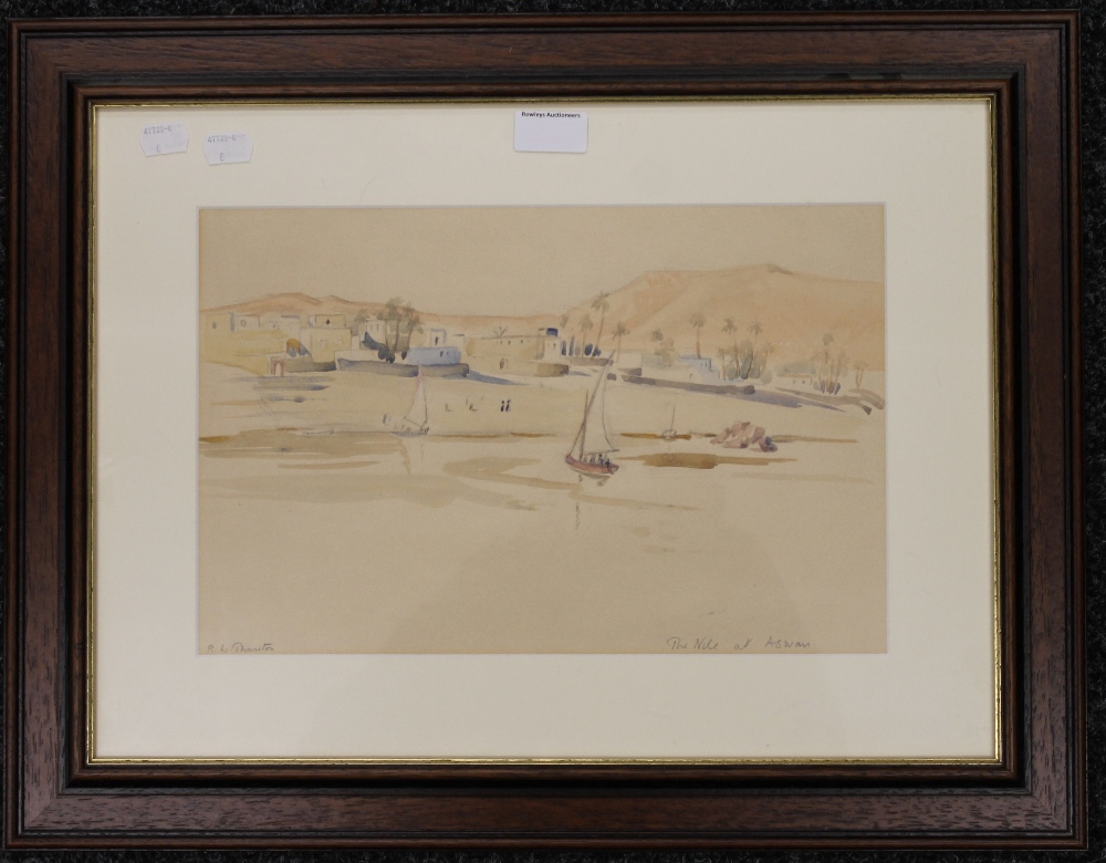 ROSALIE W THURSTON (1905-1991) British, The Nile at Aswan, watercolour and gouache,