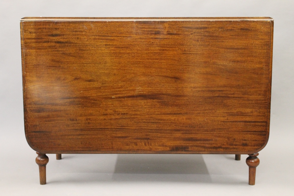 A Victorian mahogany drop leaf table. 106 cm wide. - Image 2 of 4