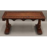 An early 20th century carved mahogany coffee table. 114 cm long.