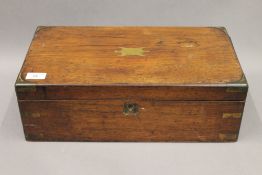 A 19th century brass inlaid rosewood writing slope. 45.5 cm wide.