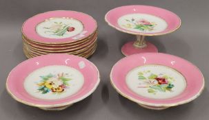 A Victorian porcelain dessert service