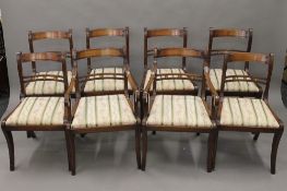 A set of eight modern 19th century style dining chairs. The carvers 53 cm wide.