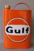 A 'Gulf' oil can. 37 cm high.