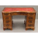 A mahogany pedestal desk. 122 cm wide.