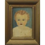 A 19th century oil on canvas, Portrait of a Child, framed. 20 x 30 cm.