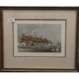 A print of Chinese Temple Singapore, framed and glazed. 28 x 19.5 cm.