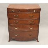 A modern 19th century style bow front chest of drawers. 88.5 cm wide.