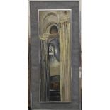 Church Window, oil on canvas, framed. 25 x 76 cm.